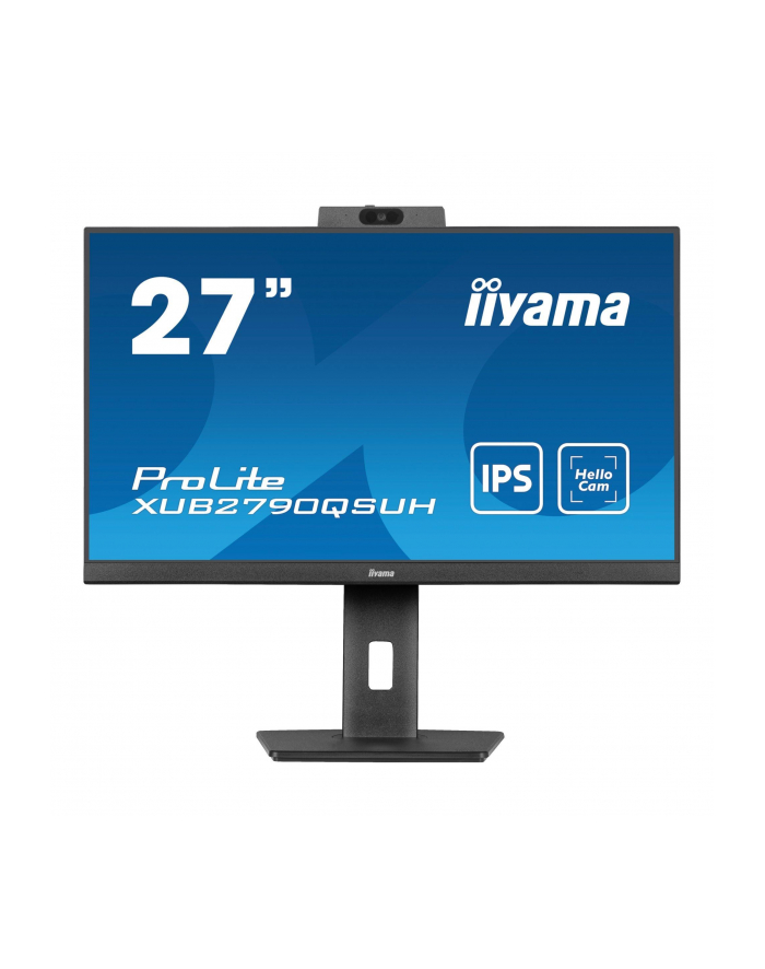 IIYAMA XUB2790QSUH-B1 27inch IPS QHD LED 250cd/m2 0.4ms DP HDMI USB-C USB-Hub 3xOut v3.2 Hello Webcam ' Mic Speakers Height Adj. (P) główny