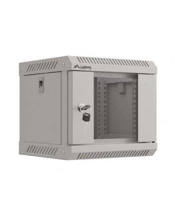 Szafa instacyjna Rack Lanberg Wisząca 10'' 4U 300x300 Drzwi Przeszkolone (flat pack) Szara nr 2