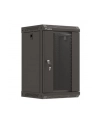Szafa instalacyjna Rack Lanberg Wisząca 10'' 9U 300x300 Drzwi Przeszklone (flat pack) Czarna - nr 1