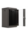 Szafa instalacyjna Rack Lanberg Wisząca 10'' 9U 300x300 Drzwi Przeszklone (flat pack) Czarna - nr 9