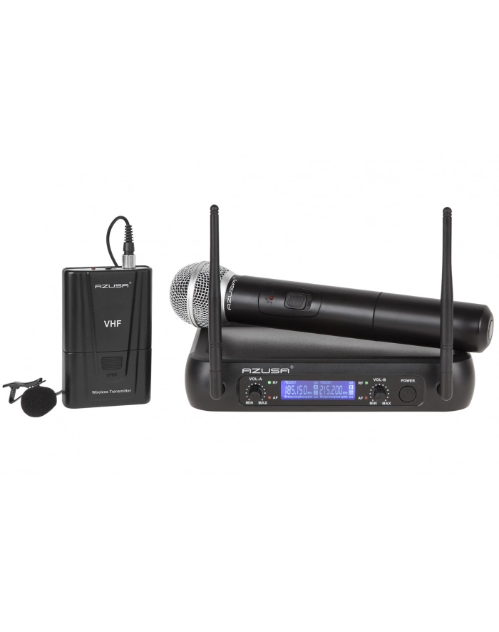 azusa Mikrofon VHF 2 kanały WR-358LD (1 x mik do ręki + 1x klip) główny