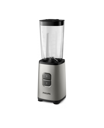 Mini blender Philips | Codzienna kolekcja HR2604/80 | Blat stołu | 350 W | Materiał słoika Plastik / Szkło | Pojemność słoika 0,6+0,6 L | Kruszenie lodu | Perłowy metal