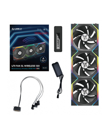 Lian Li UNI FAN SL Bezprzewodowy wentylator ARGB PWM, 3-pak z kontrolerem - Reverse Blade, 120 mm, nr 2