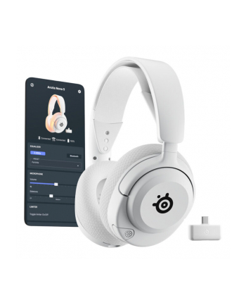 Zestaw słuchawkowy dla graczy SteelSeries | Arctis Nova 5 | Łączność Bluetooth | Nauszne | Mikrofon | Redukcja szumów | Bezprzewodowy | Biały