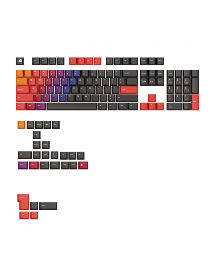 glorious Wspaniałe gradientowe GPBT, układ ANSI (USA), PBT, Dye-Sub - Celestial Fire główny