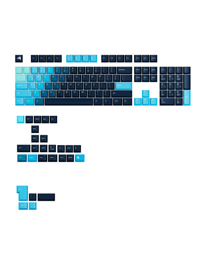 glorious Wspaniałe gradientowe GPBT, układ ANSI (USA), PBT, Dye-Sub - Niebiański lód główny