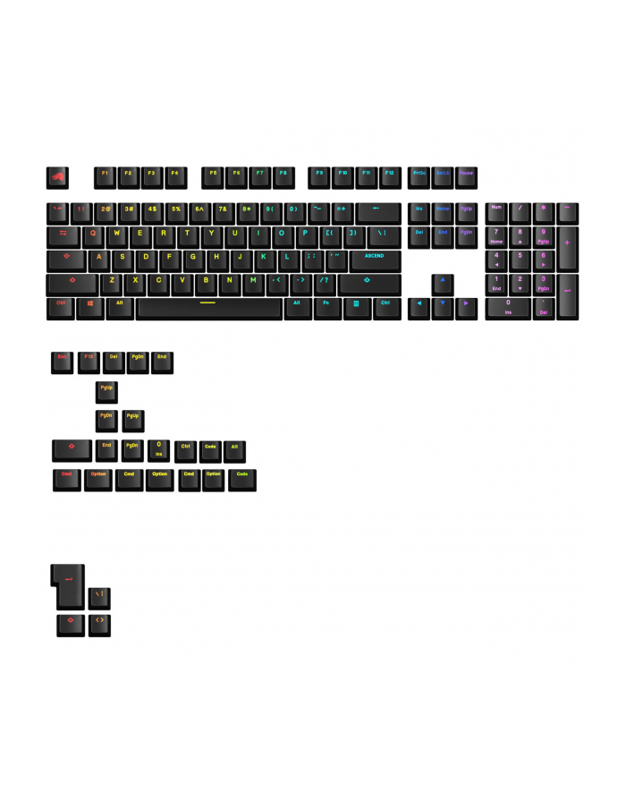 Glorious Podświetlane GPBT, układ ANSI (USA), PBT, Dye-Sub - główny