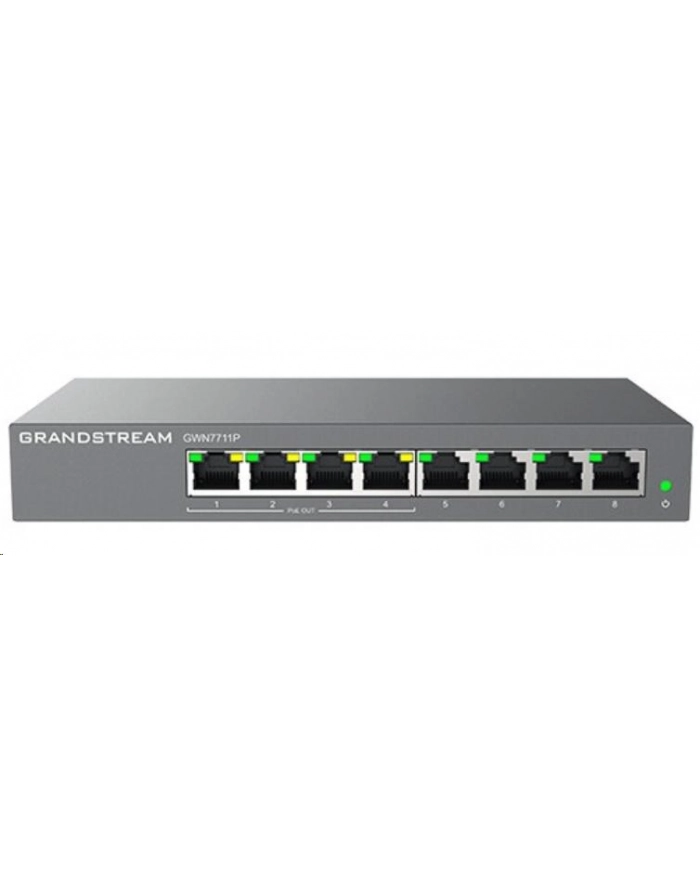 Tryb wyjścia Grandstream GWN 7711P 8x GbE RJ45, 4x PoE/PoE+ lub +24VDC Chmura główny