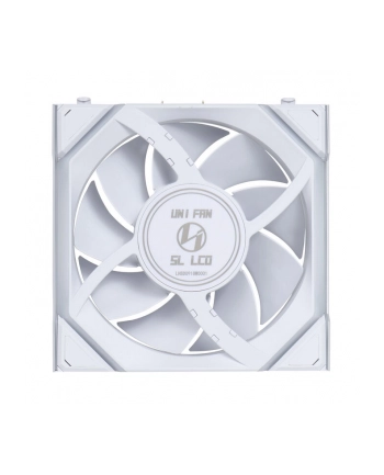 Lian Li UNI FAN SL Bezprzewodowy wentylator LCD, ARGB, PWM, 3-pak z kontrolerem - 120 mm, biały
