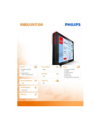 philips Monitor wielodotykowy 10BDL5051T 10 cali nr 2