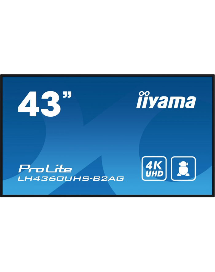iiyama Monitor 43 LH4360UHS-B2A 24/7, 500cd, 4K, VA, Wifi, 6.5ms, 3xHDMI, 2xUSBR, J45, RS-232C główny