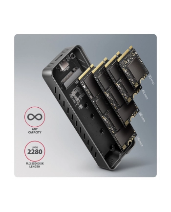 axagon EEM2-20G Obudowa zewnętrzna aluminiowa USB-C 3.2 Gen 2 M.2 NVMe SSD 20Gbps nr 2