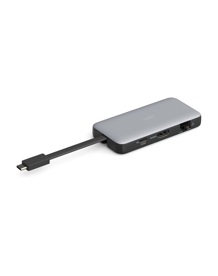 DIGITUS USB-C Travel Docking Station 7-Port 1x HDMI 3x USB 3.2 Gen 1 1x RJ45 1x SD 1x MicroSD 1x PD główny