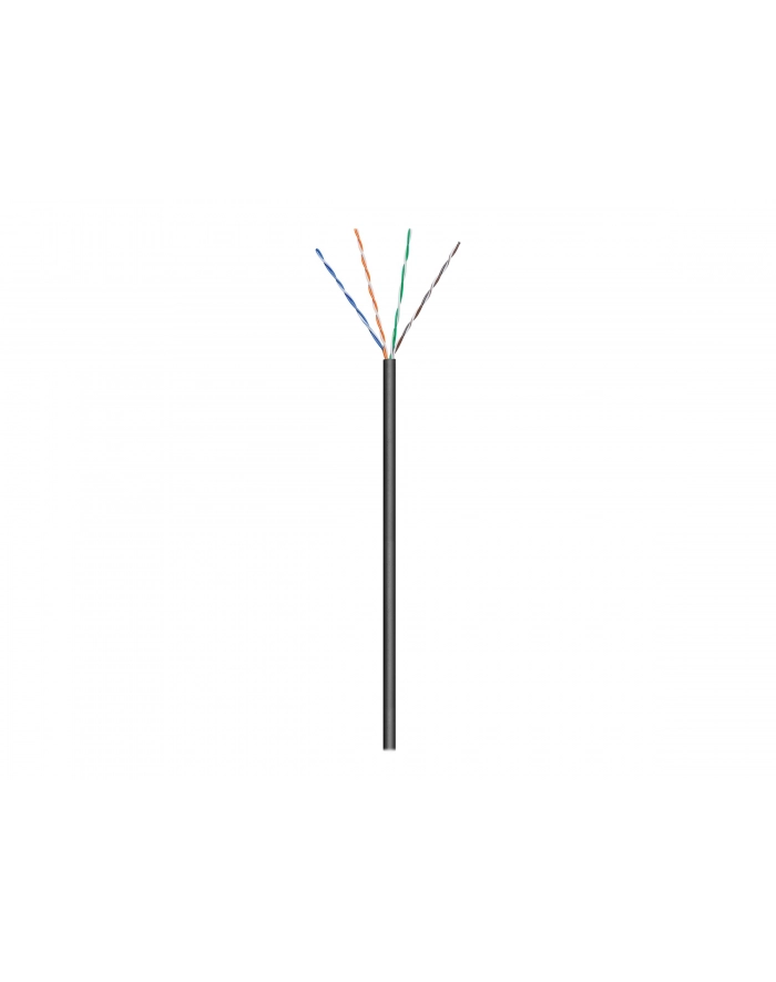 GOOBAY  CAT 5E KABEL SIECIOWY NAPOWIETRZNY, U/UTP, CZARNY - DŁUGOŚĆ KABLA 100 M  () główny