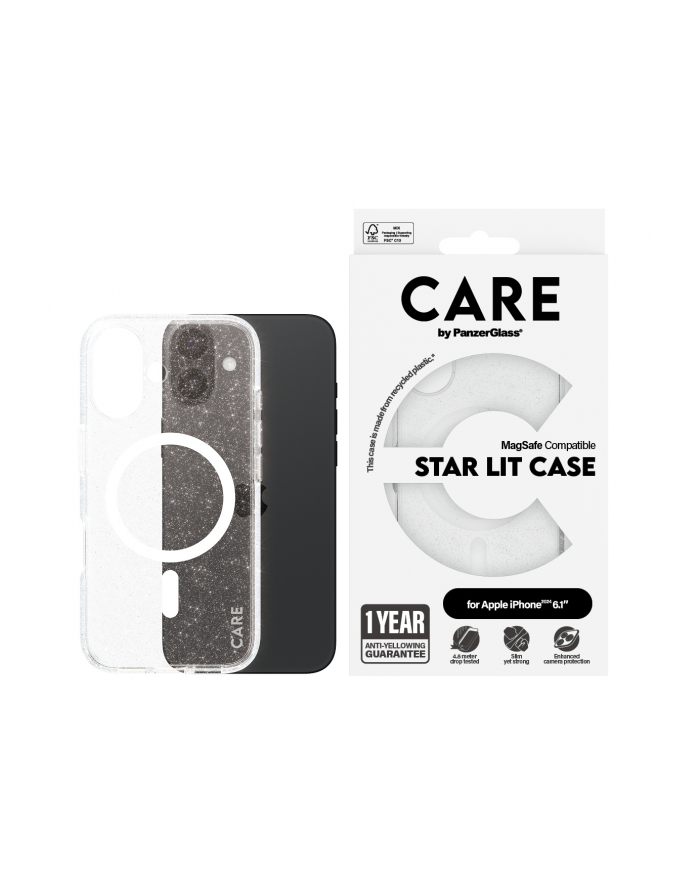 Care By Panzerglass Case Flagship Star Lit With White Magsafe Iphone 16 główny