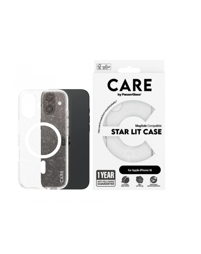 Care By Panzerglass Case Flagship Star Lit With White Magsafe Iphone 16 główny