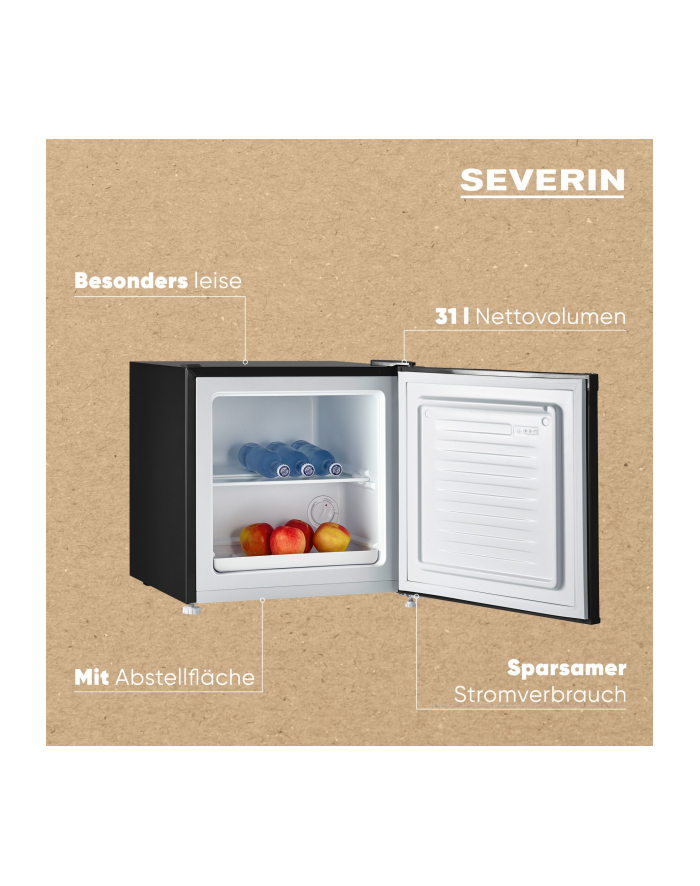 Lodówka Severin GB8880 jednodrzwiowa 49,6 cm Czarna główny