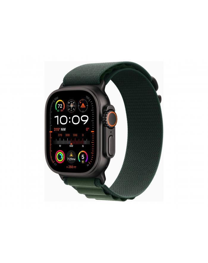 Apple Watch Ultra 2 GPS + Cellular Koperta z tytanu czarna 49mm opaska Alpine ciemnozielony Rozmiar L (MX4Q3UL/A) główny