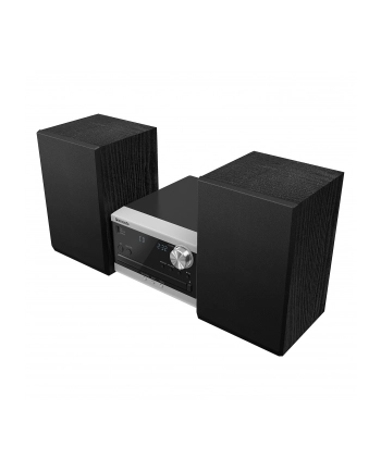 Panasonic SC-PM272 Mikrowieża z CD, radiem FM i Bluetooth (DAB+, 20W, system głośników 10 cm z otworem bass reflex, Bluetooth Remaster), srebrna nr 2