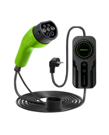 Ładowarka Qoltec do samochodu elektrycznego EV z regulacją 2w1 typ2 | SCHUKO | 3.5kW | 230V | LCD | Przenośna | Wallbox | 5m nr 1