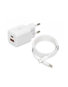 Ładowarka sieciowa iBOX C-42 USB A+C 33W kabel USB-C do USB-C biała - nr 1