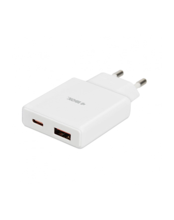 Ładowarka sieciowa iBOX C-43 Slim USB A+C 30W kabel USB-C do USB-C biała główny
