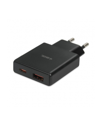 Ładowarka sieciowa iBOX C-43 Slim USB A+C 30W kabel USB-C do USB-C czarna