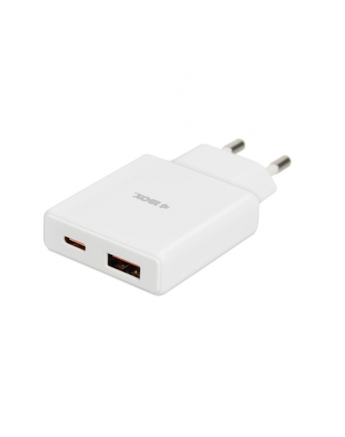 Ładowarka sieciowa iBOX C-43 Slim USB A+C 30W kabel USB-C do USB-C biała główny