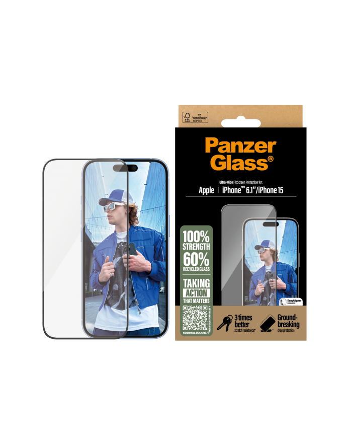 PanzerGlass Screen Pczerwonyector iphone 15 / 16 główny