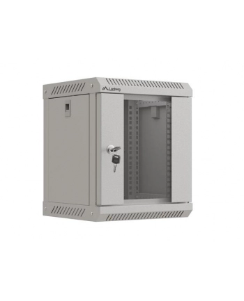 Szafa instalacyjna Rack Lanberg Wisząca 10'' 6U 300x300 Drzwi przeszklone (flat pack) Szara nr 2