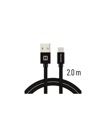 Swissten Kabel USB - USB Typ - C 2m Czarny (71521301) nr 1