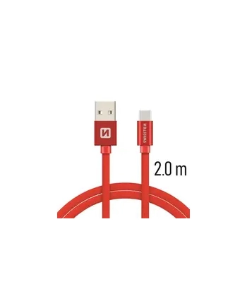Swissten Kabel USB - USB Typ - C 2m Czerwony (71521306)