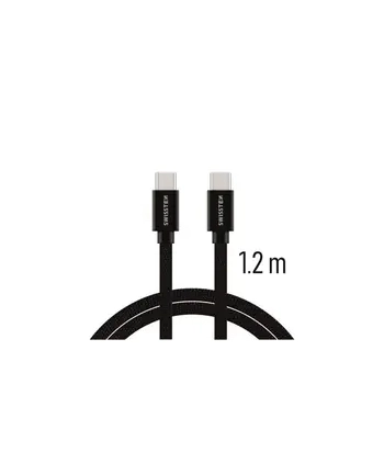 Swissten Kabel USB Typ C - USB Typ C 1,2m Czarny (71527201)