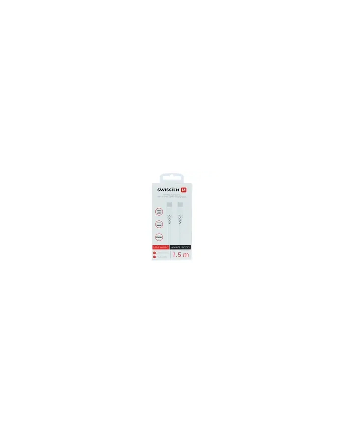 SWISSTEN przewód do transmisji danych TPU USB-C/USB-C Power Delivery, biały (71506520) główny