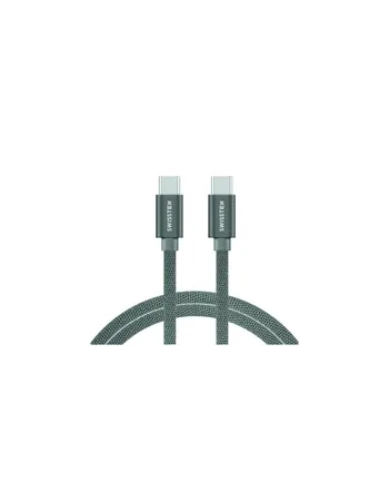 Swissten tekstylny USB-C / USB-C 2.0m Srebrny