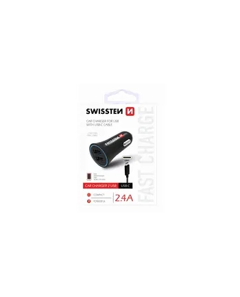 SWISSTEN 2xUSB 2.4A + USB-C