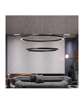 Immax Neo Inteligentna Lampa Wisząca Fino 2 Koła 60+80Cm 93W Czarna Zigbee 3.0 nr 1