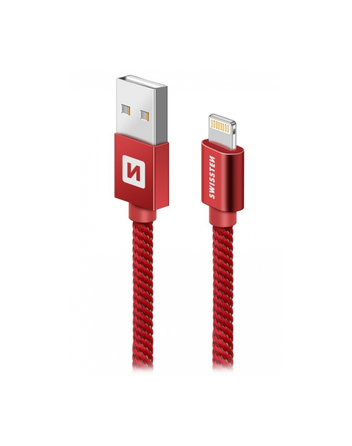 SWISSTEN przewód do transmisji danych SWISSTEN TEXTILE USB / LIGHTNING 3m CZERWONY 71527601 główny