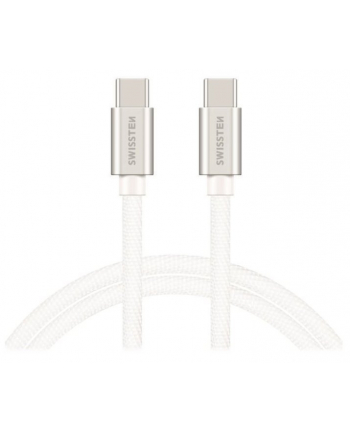 Swissten tekstylny USB-C / USB-C 2.0m Srebrny