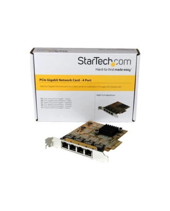 STARTECH NETWORKING Karta sieciowa Quad-Port PCIe Gigabit Network Interface ST1000SPEX43
