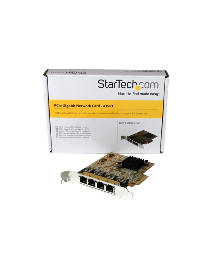 STARTECH NETWORKING Karta sieciowa Quad-Port PCIe Gigabit Network Interface ST1000SPEX43 główny