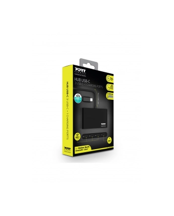 Port Designs HUB USB Type-C 5000 Mbit/s Czarny (900147)
