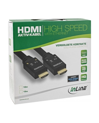INLINE KABEL   AKTYWNY KABEL HIGH SPEED HDMI Z ETHERNETEM, 4K2K, M / M, CZARNY, ZŁOTE STYKI,20M 17520A