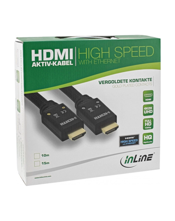 INLINE KABEL   AKTYWNY KABEL HIGH SPEED HDMI Z ETHERNETEM, 4K2K, M / M, CZARNY, ZŁOTE STYKI,20M 17520A główny
