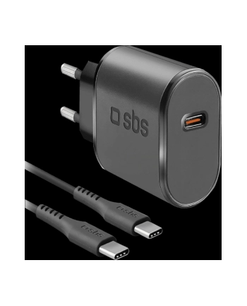 Sbs Zestaw Z Ładowarką Usb C Do Ściany 1 Metrowy Kabel Usb C Ładowarka Ścienna Gniazdo 15W Do Telefonów Komórkowych Słuchawek Tws Smartwatch P