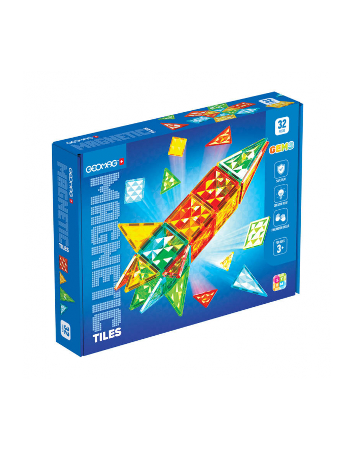 Geomag Płytki magnetyczne Gems Rocket 32 główny