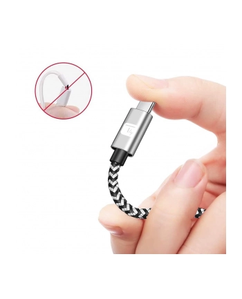 TECHLY Kabel USB 2.0 Typ-C USB-C 1m 3A Szybkie Ładowanie w Oplocie nr 2