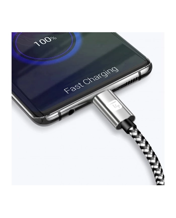 TECHLY Kabel USB 2.0 Typ-C USB-C 1m 3A Szybkie Ładowanie w Oplocie nr 1