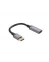 lanberg Adapter Displayport(M)- HDMI(F)4K na kablu 20cm srebrny - nr 1