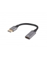 lanberg Adapter Displayport(M)- HDMI(F)4K na kablu 20cm srebrny - nr 2